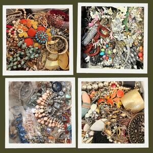 1 LB Easy Repair Costume Jewelry Lot Rhinestones gold silver tone Craft Resale